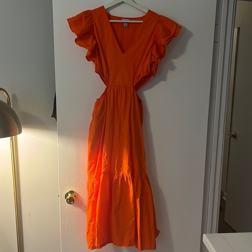 Orange Cut Out Maxi Dress